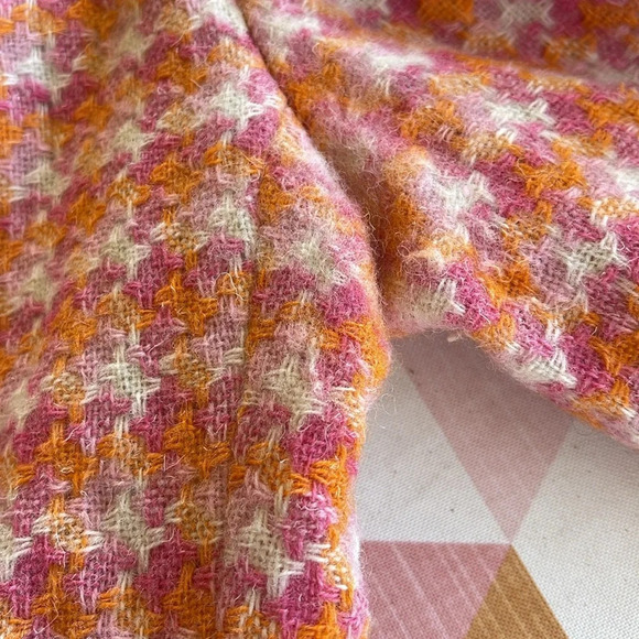 Vintage Pink and Orange Blazer with Bracelet Sleeves and Rhinestone Buttons- L - Picture 7 of 9